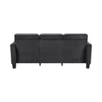 84" Dark Gray Corduroy Sofa