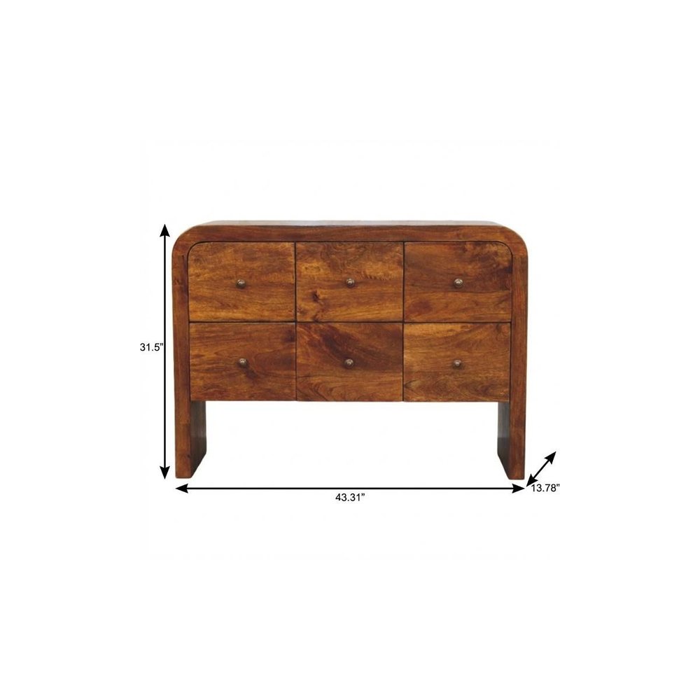 43" Brown Solid Wood Sideboard