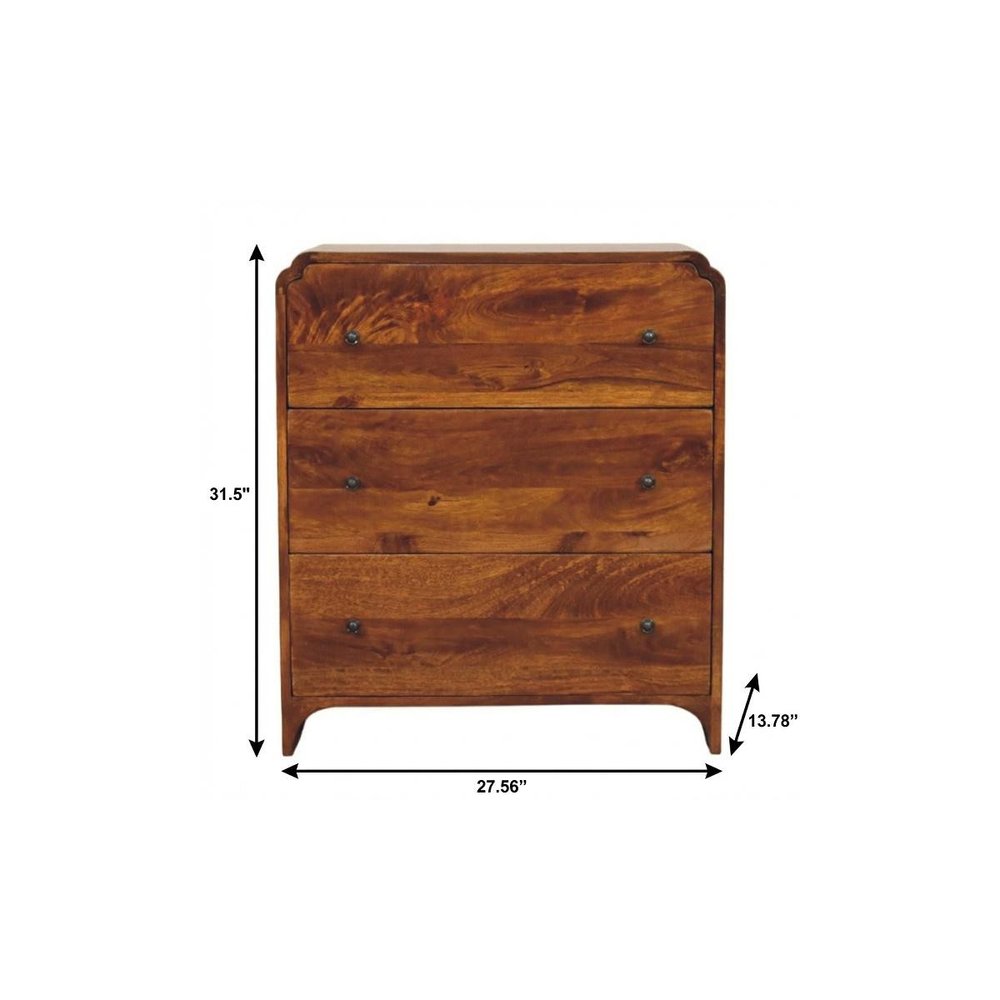 28" Brown Solid Wood Sideboard