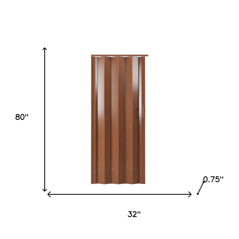 80" X 32" Walnut PVC Accordion Door