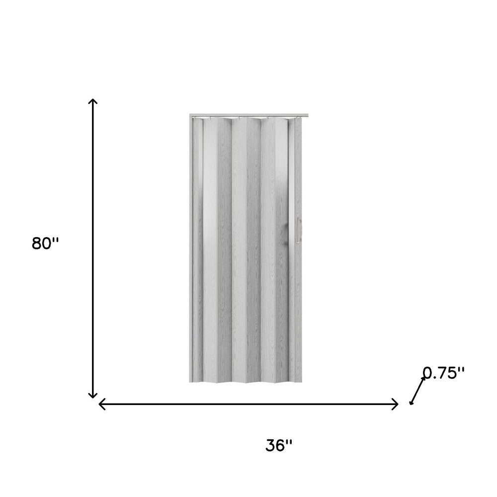 80" X 36" Gray PVC Accordion Door