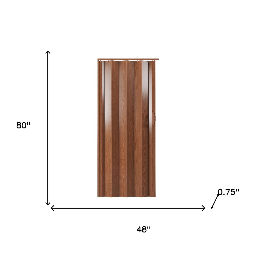 80" X 48" Walnut PVC Accordion Door