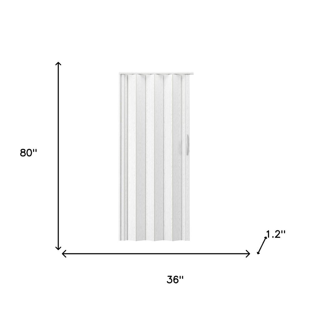 80" X 36" White PVC Accordion Door
