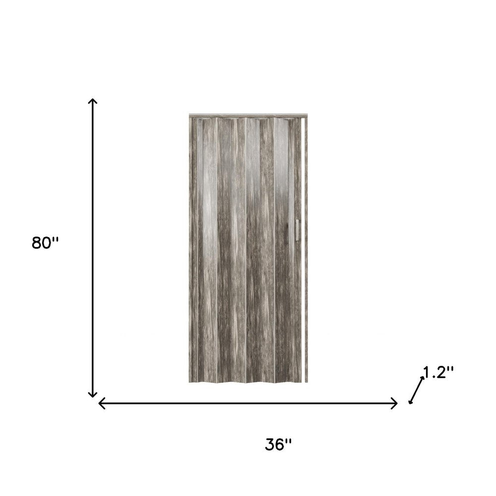80" X 36" Taupe PVC Accordion Door