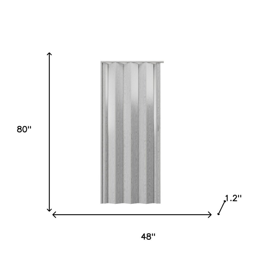 80" X 48" Granite Gray PVC Accordion Door