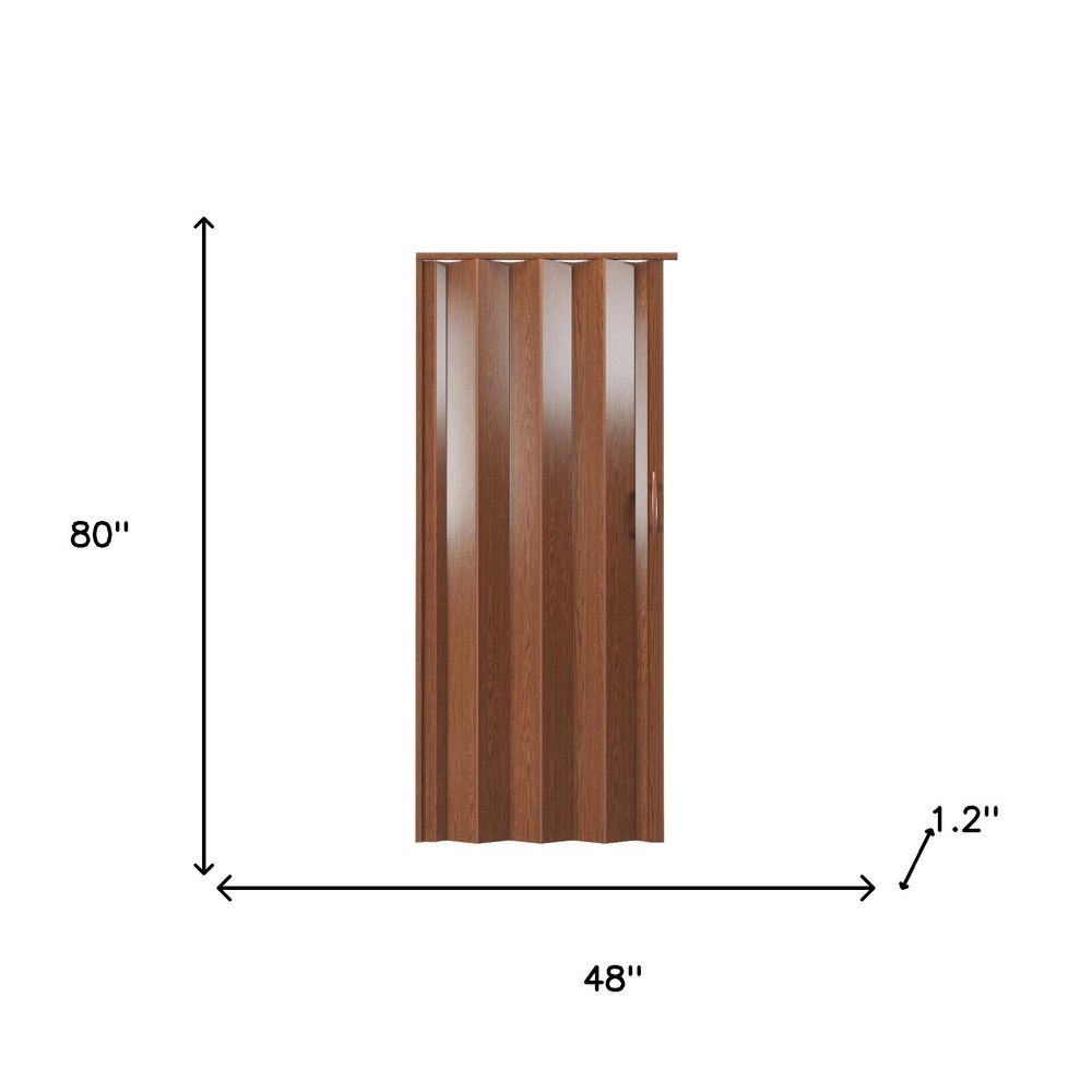 80" X 48" Walnut PVC Accordion Door