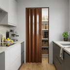 80" X 48" Walnut PVC Accordion Door