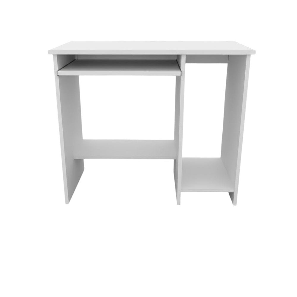 35" White Wood Computer Desk