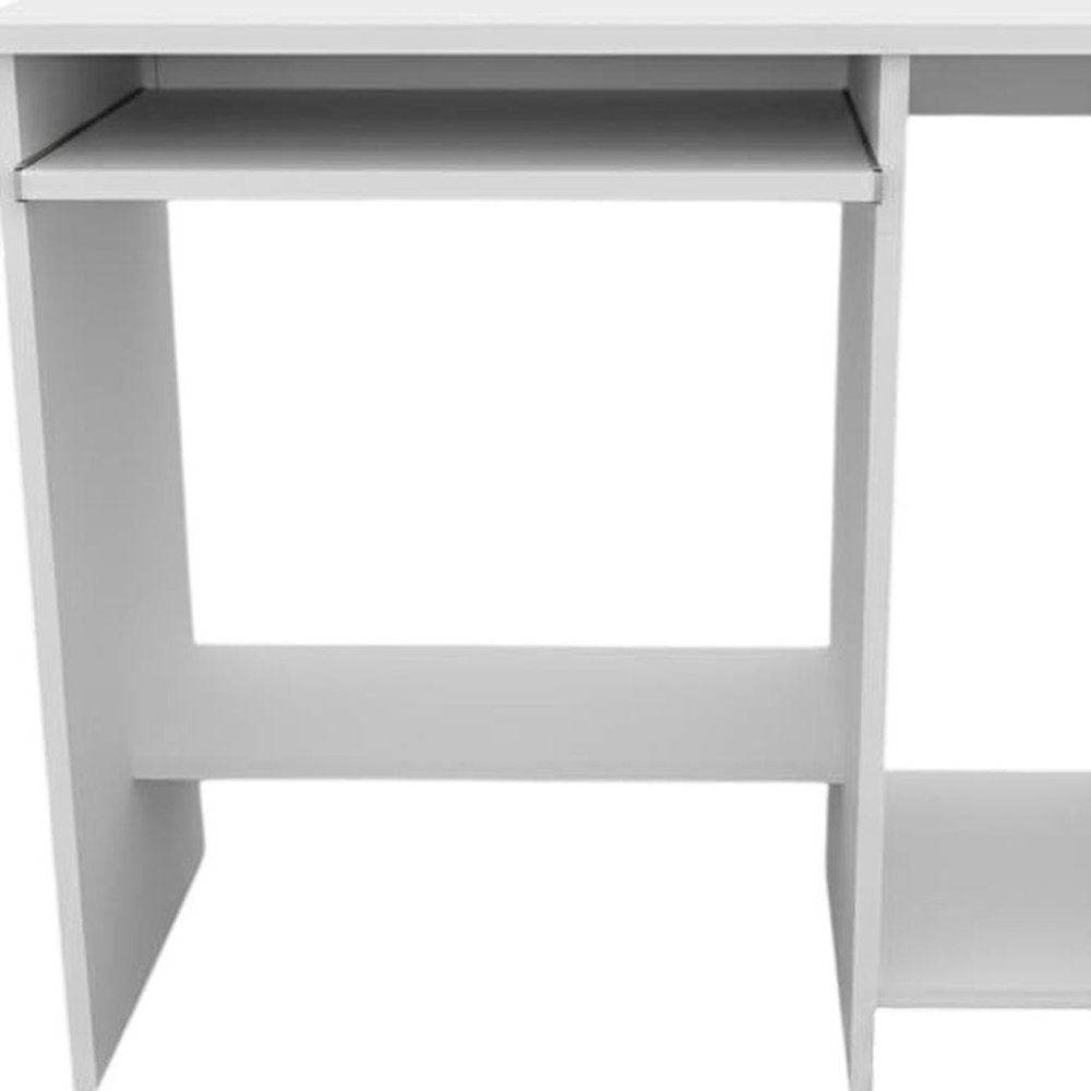 35" White Wood Computer Desk