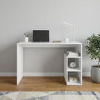 47" White Wood Pedestal Computer Desk