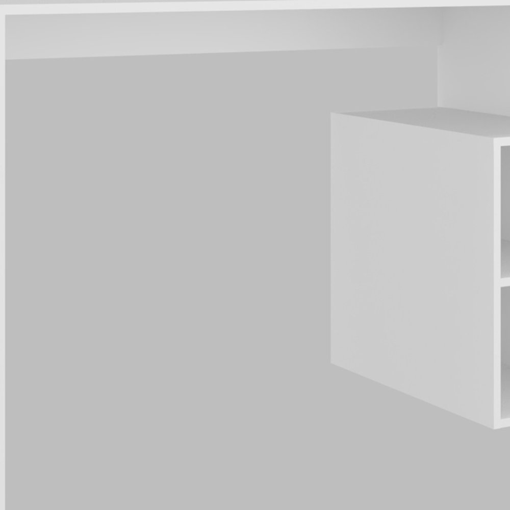 47" White Wood Pedestal Computer Desk