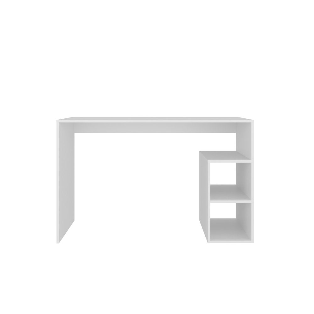 47" White Wood Pedestal Computer Desk