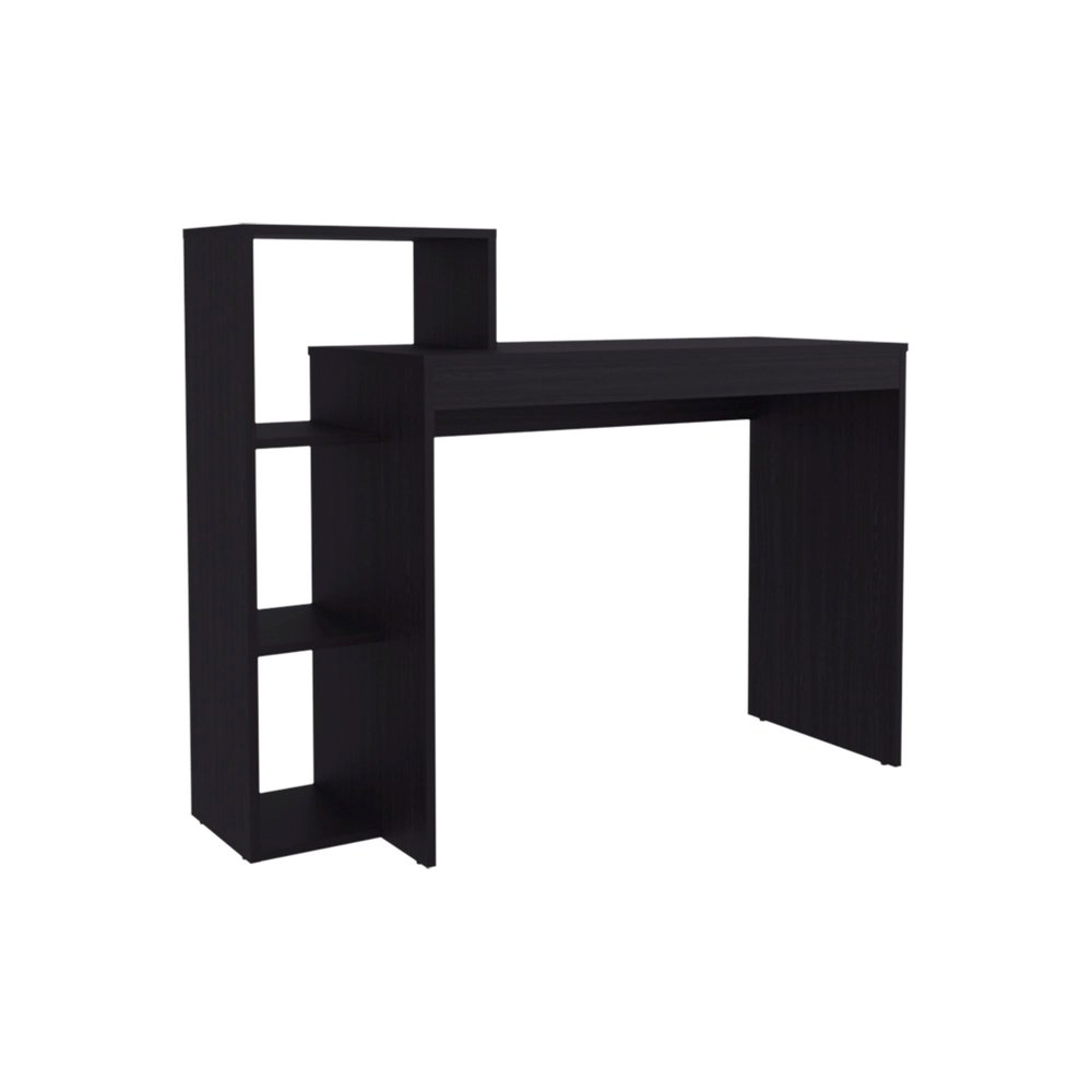 43" Black Wood Pedestal Computer Desk