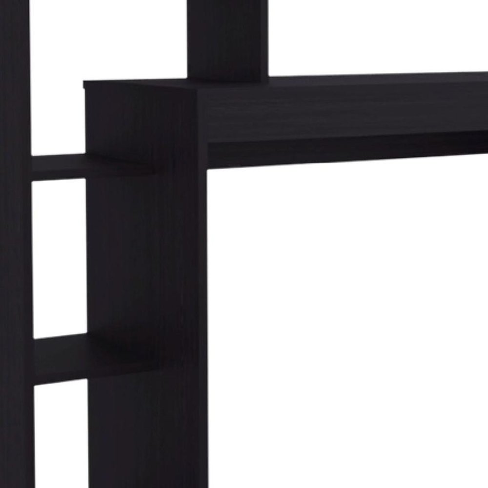 43" Black Wood Pedestal Computer Desk