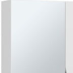 7" White Wood Floating Double Door Bathroom Vanity And Medicine Cabinet With Mirror