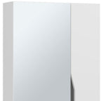 7" White Wood Floating Double Door Bathroom Vanity And Medicine Cabinet With Mirror