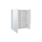 7" White Wood Floating Double Door Bathroom Vanity And Medicine Cabinet With Mirror