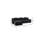 118" Beige Chenille Modular Sofa With Ottoman And Toss Pillows