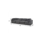 138" Dark Gray Corduroy Modular Sofa With Toss Pillows