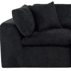 138" Dark Gray Corduroy Modular Sofa With Toss Pillows