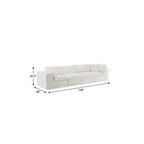 138" Dark Gray Corduroy Modular Sofa With Toss Pillows