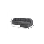 108" Dark Gray Corduroy Modular Sofa With Ottoman And Toss Pillows