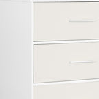 23" White Fabric Wood and Steel Five Drawer Lingerie Chest