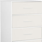 23" White Fabric Wood and Steel Five Drawer Lingerie Chest