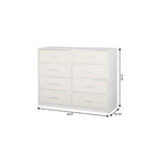 45" White Fabric Wood and Steel Eight Drawer Double Dresser