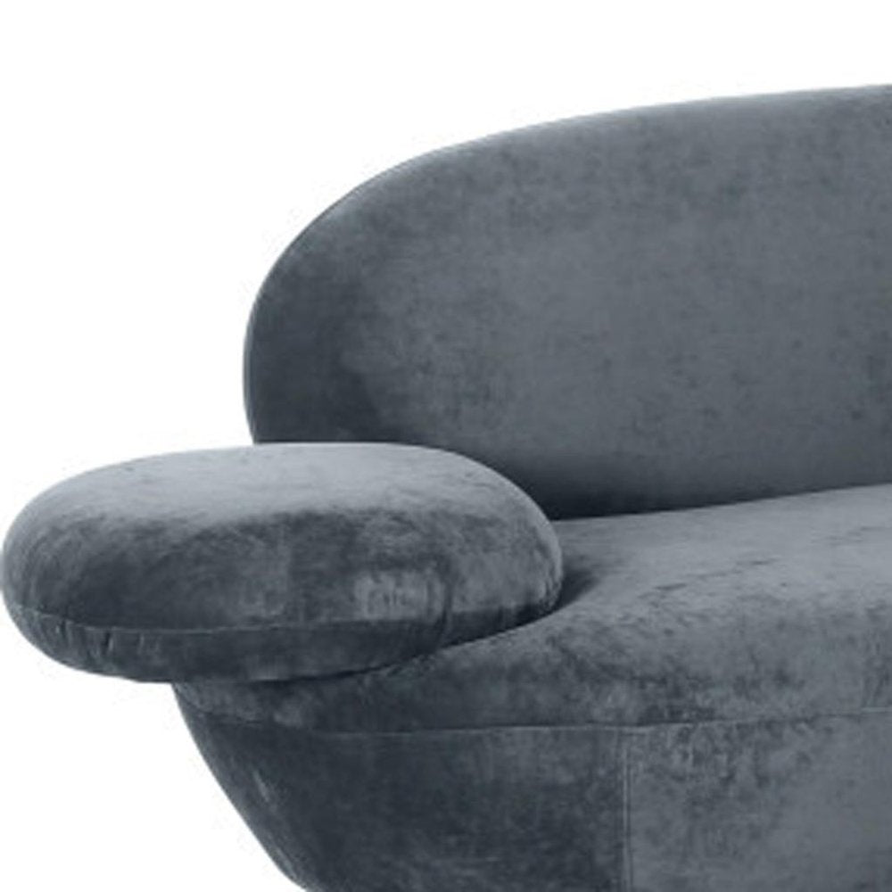 104" Gray Velvet Sofa