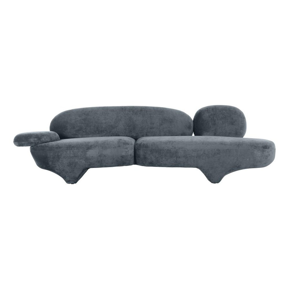 104" Gray Velvet Sofa