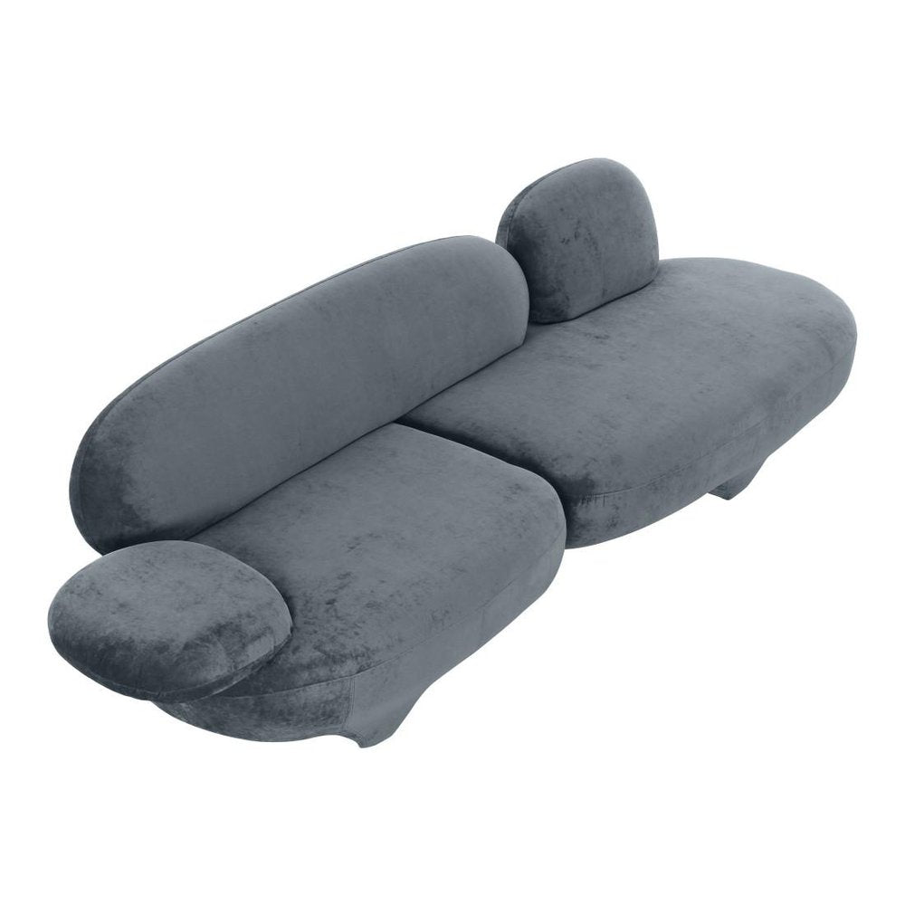 104" Gray Velvet Sofa