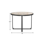42" Black Glass And Aluminum Cross Leg Base Round Top Dining Table