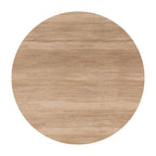 36" Natural and White Glass Wood and Aluminum Round Outdoor Dining Table