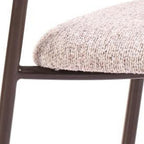 Set of Two Cloud And Brown Faux Shearling And Wood And Steel Open Back Dining Side Chairs