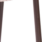 Set of Two Cloud And Brown Faux Shearling And Wood And Steel Open Back Dining Side Chairs