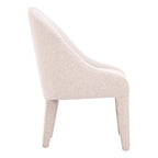 Ivory And White Faux Shearling And Wood Dining Side Chair
