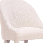Ivory And White Faux Shearling And Wood Dining Side Chair