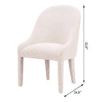 Ivory And White Faux Shearling And Wood Dining Side Chair