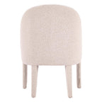 Ivory And White Faux Shearling And Wood Dining Side Chair