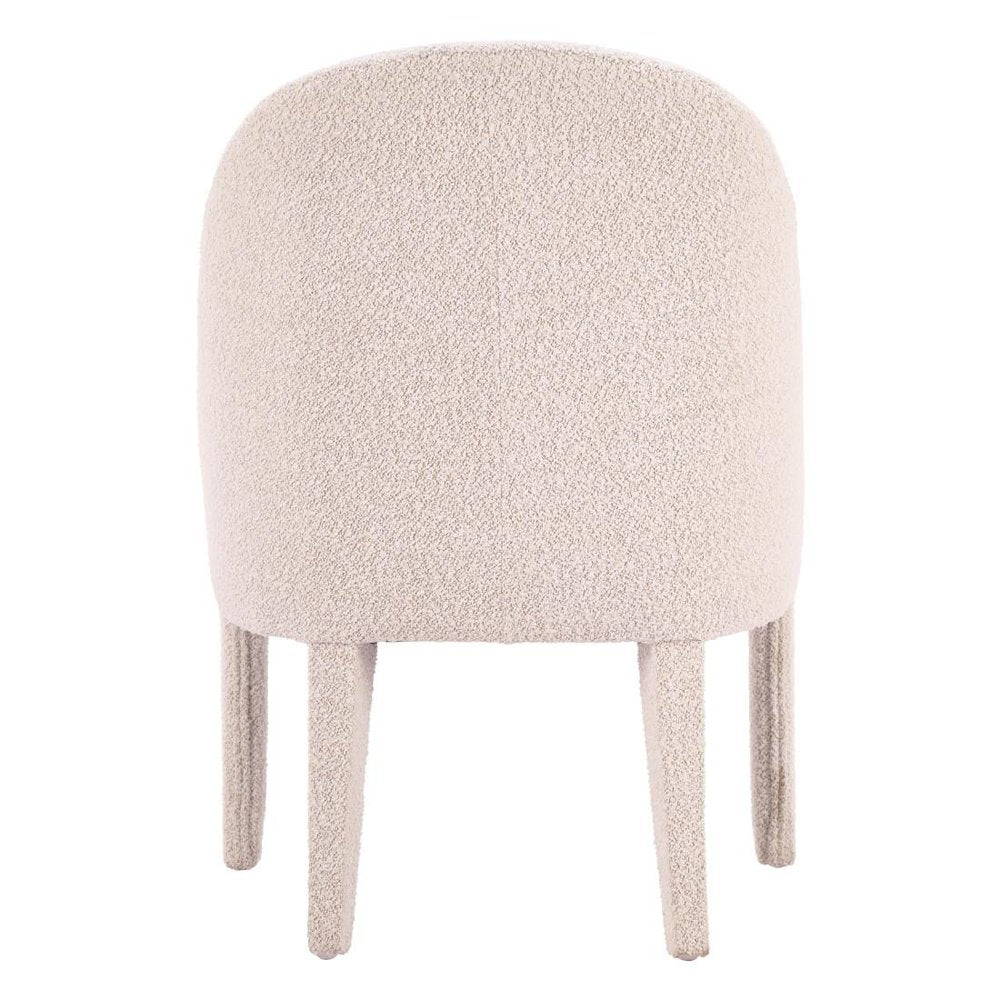 Ivory And White Faux Shearling And Wood Dining Side Chair