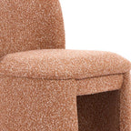 Set of Two Brown Faux Shearling And Wood Dining Side Chairs