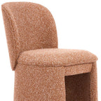 Set of Two Brown Faux Shearling And Wood Dining Side Chairs