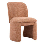 Set of Two Brown Faux Shearling And Wood Dining Side Chairs