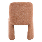 Set of Two Brown Faux Shearling And Wood Dining Side Chairs