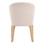 Set of Two Ivory And Natural Faux Shearling And Wood Dining Side Chairs