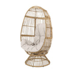 31" Gray Metal Outdoor Egg Chair with Gray Cushion