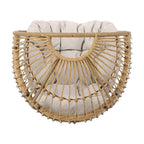 31" Gray Metal Outdoor Egg Chair with Gray Cushion