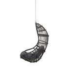 30" Gray Metal Outdoor Egg Chair with Gray Cushion