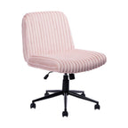 Pink and Black Adjustable Height Faux Fur Swivel Rolling Gaming Chair
